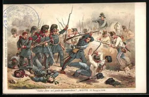 AK Soldaten im Gefecht beim italienischen Unabhängigkeitskrieg