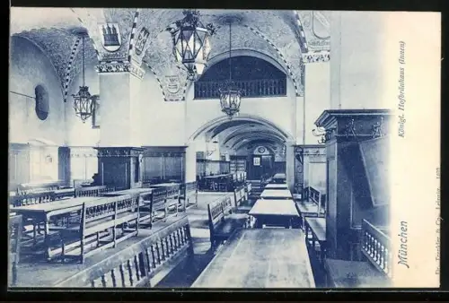 AK München, Münchner Hofbräuhaus, Innenansicht