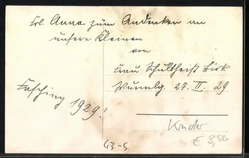 Foto-AK Kinder verkleidet zu Fasching