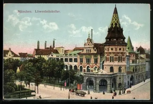 AK München, Blick auf den Löwenbräu-Keller