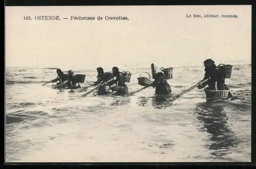 AK Ostende, Pêcheuses de Crevettes, Krebsfischer