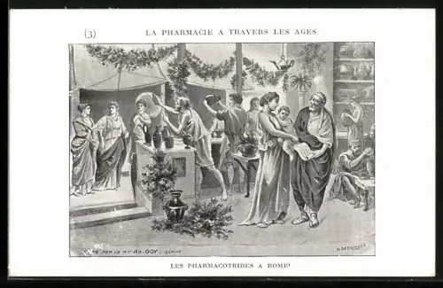 AK La Pharmacie a Travers Les Ages, Les Pharmacotribes a Rome, Medizin