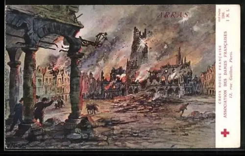 AK Arras, Croix Rouge Francaise, Association des Dames Francaises, Rotes Kreuz