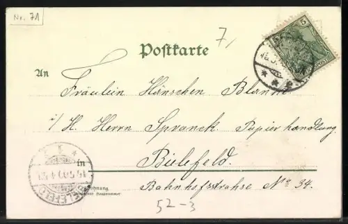 Lithographie Gutenabend, Frauenköpfe in Mohnblüten, Metamorphose