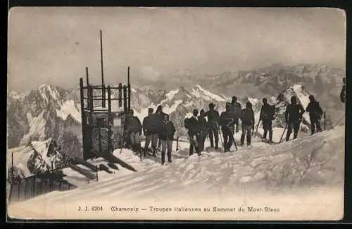 AK Chamonix, Troupes italiennes au Sommet du Mont-Blanc
