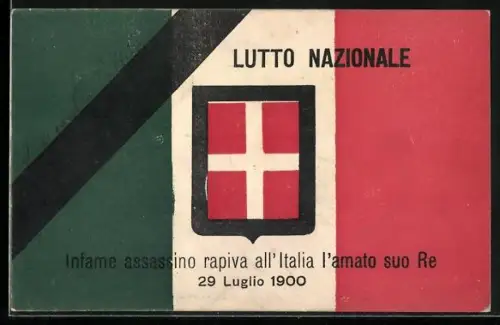 AK Lutto Nazionale, italienische Flagge