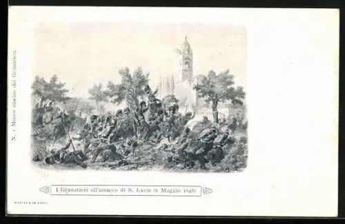AK Granatieri all`attacco di S. Lucia 1848, italienischer Unabhängigkeitskrieg