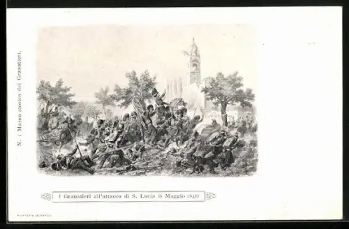 AK Granatieri all`attacco di S. Lucia 1848, italienischer Unabhängigkeitskrieg