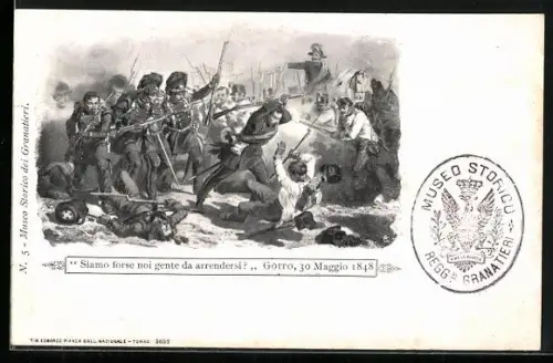 AK Granatieri in der Schlacht bei Goito 1848, italienischer Unabhängigkeitskrieg