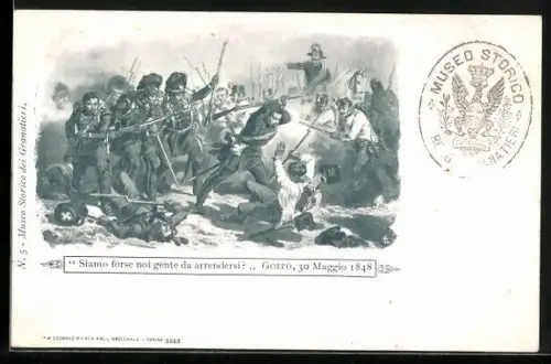 AK Granatieri in der Schlacht bei Goito 1848, italienischer Unabhängigkeitskrieg