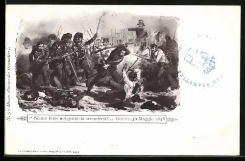 AK Granatieri in der Schlacht bei Goito 1848, italienischer Unabhängigkeitskrieg