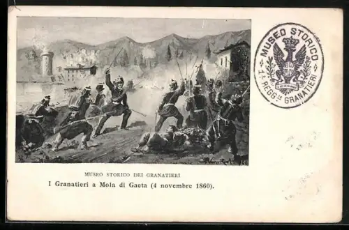 AK Granatieri a Mola di Gaeta 1860, italienischer Unabhängigkeitskrieg