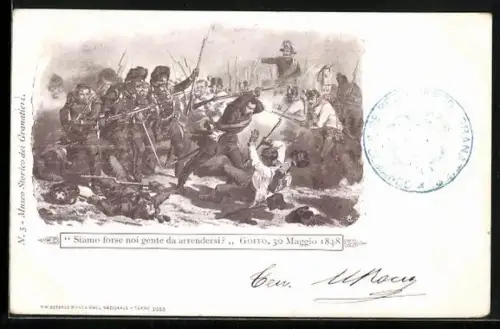AK Granatieri in der Schlacht bei Goito 1848, italienischer Unabhängigkeitskrieg