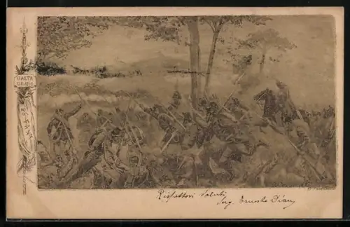AK Schlacht bei Gaeta 1860, italienischer Unabhängigkeitskrieg