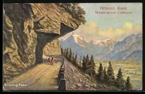 Künstler-AK Reklame für Pétrole Hahn, Tésoro de los Cabellos