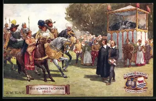 Künstler-AK Visit of James I. to Oxford 1605