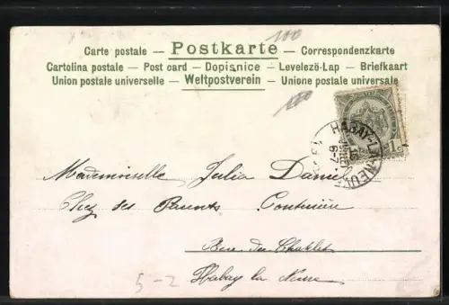 AK Elegante Dame im Jugendstil