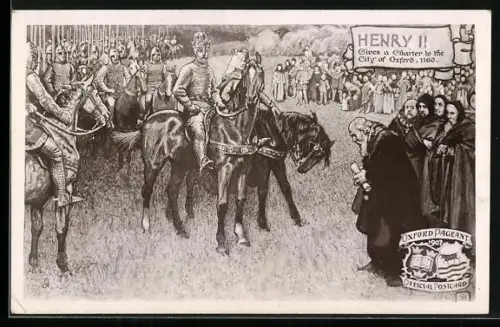 Künstler-AK Henry II. gives a Charter to the City of Oxford 1160