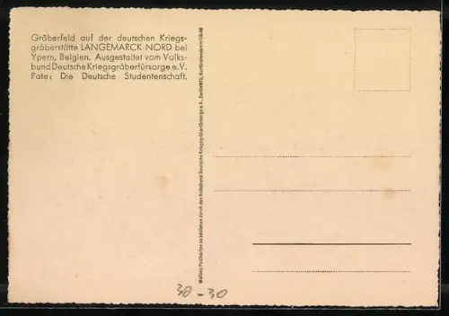 AK Deutsche Kriegsgräberstätte Langemarck-Nord