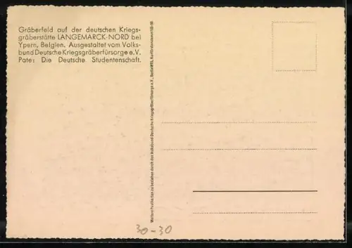 AK Deutsche Kriegsgräberstätte Langemarck-Nord