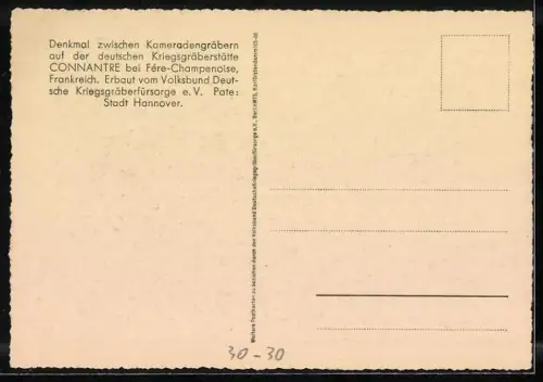 AK Deutsche Kriegsgräberstätte Connantre