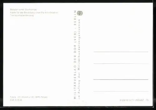 AK NVA Luftverteidigung, Transportladefahrzeug, Beladen einer Startrampe, Alarm für die Besatzung einer Funkmessstation