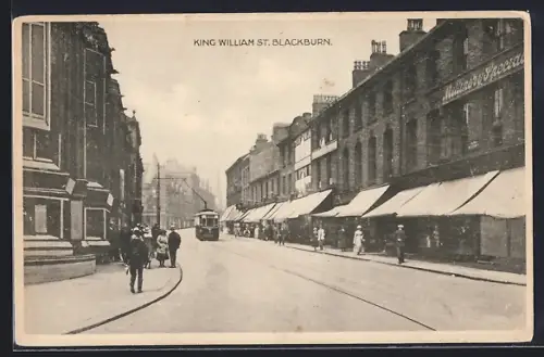 AK Blackburn, King William Street, Strassenbahn