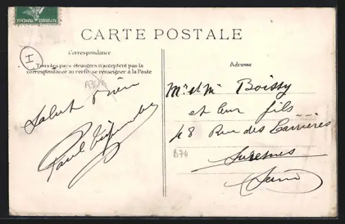 AK Fontainebleau, Avenue du Chemin de fer, Strassenbahn
