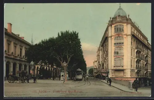 AK Nice, Boulevard Mac Máhon, Strassenbahn