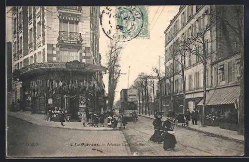 AK Le Perreux, Avenue Ledru-Rollin, Strassenbahn