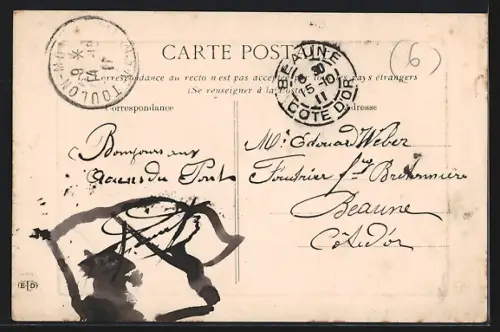 AK Toulon, Avenue Vauban, Strassenbahn