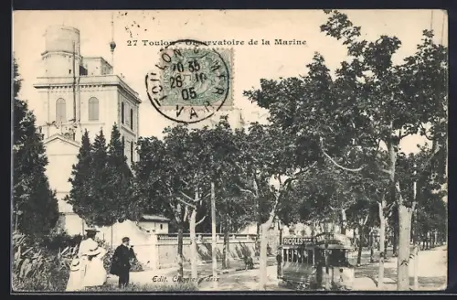 AK Toulon, Observatoire de la Marine, Strassenbahn