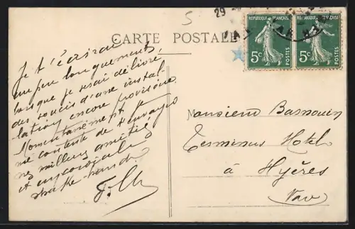 AK Toulon, Le Théâtre et Boulevard de Strasbourg, Strassenbahn