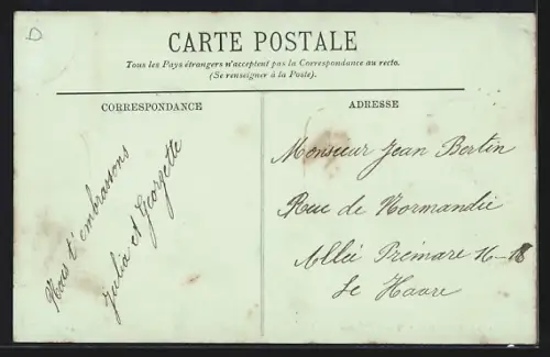 AK Sanvic, Place de l`Eglise, Strassenbahn