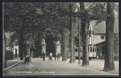 AK `s Gravenhage, Jol Schev. weg, Strassenbahn