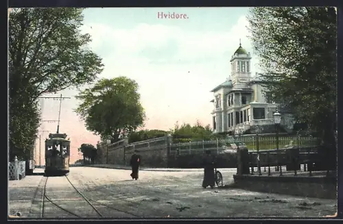 AK Hvidore, Panorama, Strassenbahn