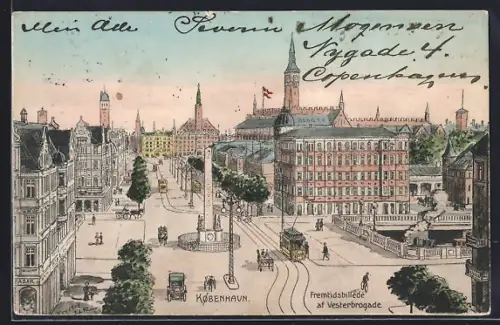 AK Kobenhavn, Fremtidsbillede at Vesterbrogade, Strassenbahn