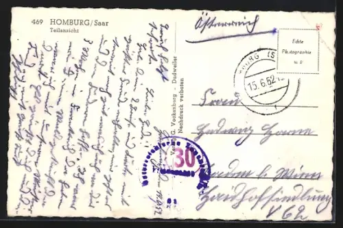 AK Homburg /Saar, Teilansicht über die Dächer