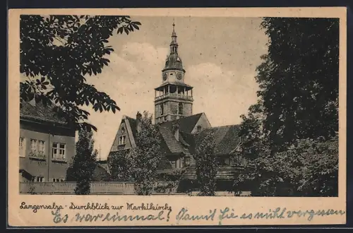 AK Langensalza, Durchblick zur Marienkirche