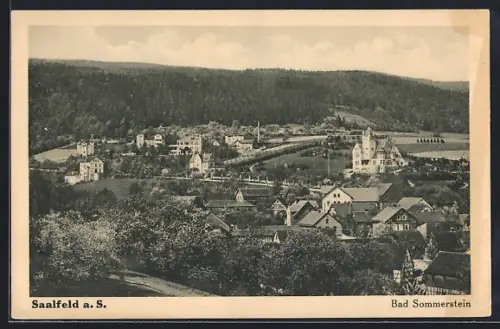 AK Saalfeld a. S., Bad Sommerstein aus der Vogelschau