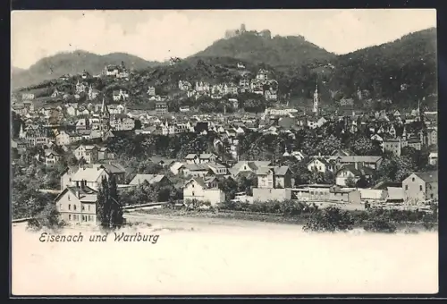 AK Eisenach, Generalansicht, die Wartburg