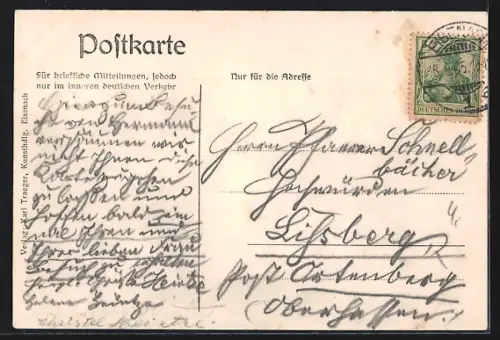 AK Eisenach, Generalansicht, die Wartburg
