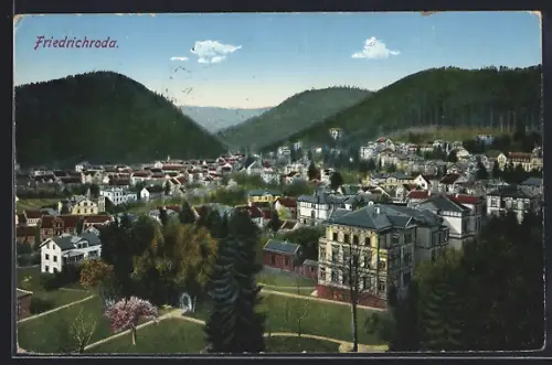 AK Friedrichroda, Ortsansicht aus der Vogelschau