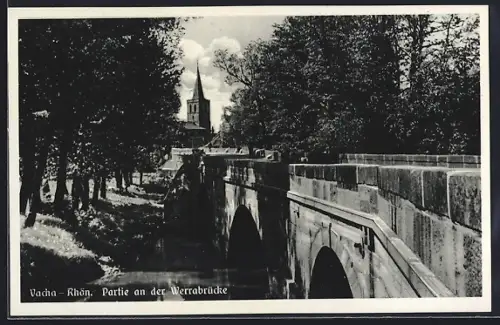 AK Vacha /Rhön, Partie an der Werrabrücke