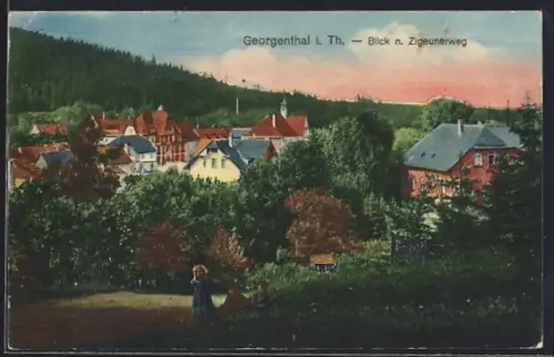 AK Georgenthal i. Th., Blick n. Zigeunerweg