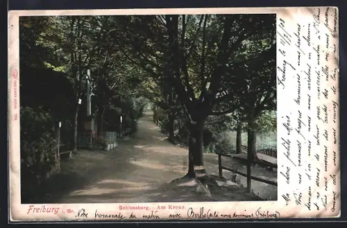 AK Freiburg i. Br., Schlossberg - Am Kreuz