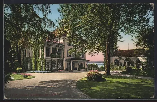 AK Salenstein /Thurgau, Schloss mit Park und Wasserblick
