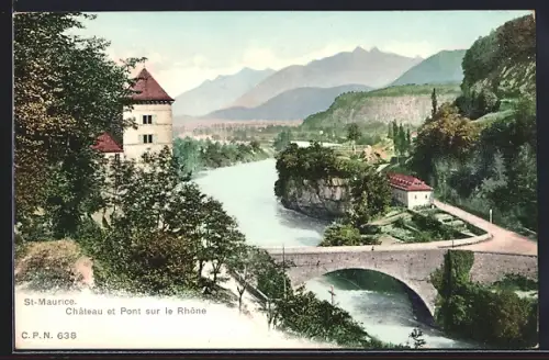 AK St-Maurice, Chateau et Pont sur le Rhone