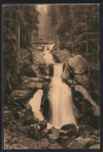 AK Triberg /Schwarzwald, Totalansicht Wasserfall, Wasserfall