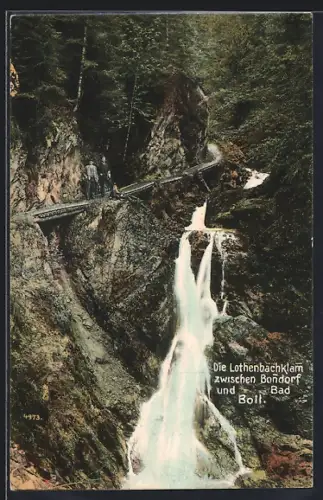 AK Bondorf bei Bad Bott, Lothbachklam, Wasserfall